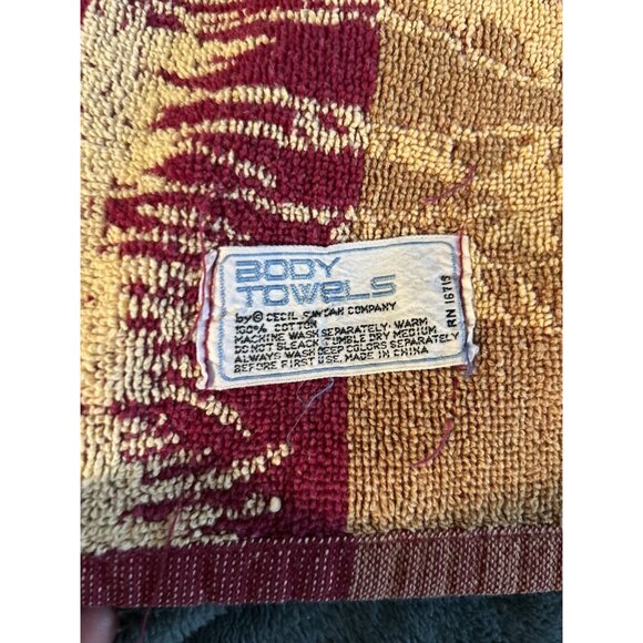 Beach Towel Body Towel SAFARI Giraffe Zebra Saydah Vintage 100% Cotton 56" x 30" - Picture 7 of 10